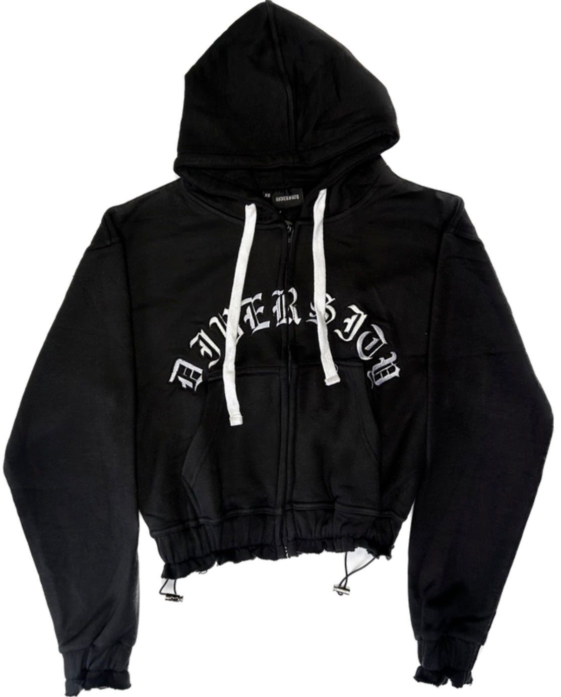 Cropped Zipper Hoodie Black